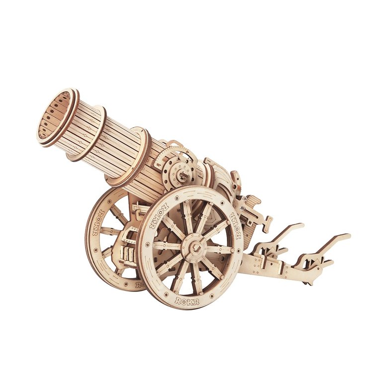 Robotime ROKR 158pcs 3D Wooden Puzzle Wheeled Siege Artillery Medieval Cannon KW801
