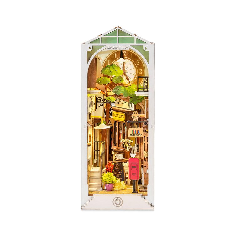 Robotime Rolife Sunshine Town 3D Wooden DIY Miniature House Book Nook TGB02