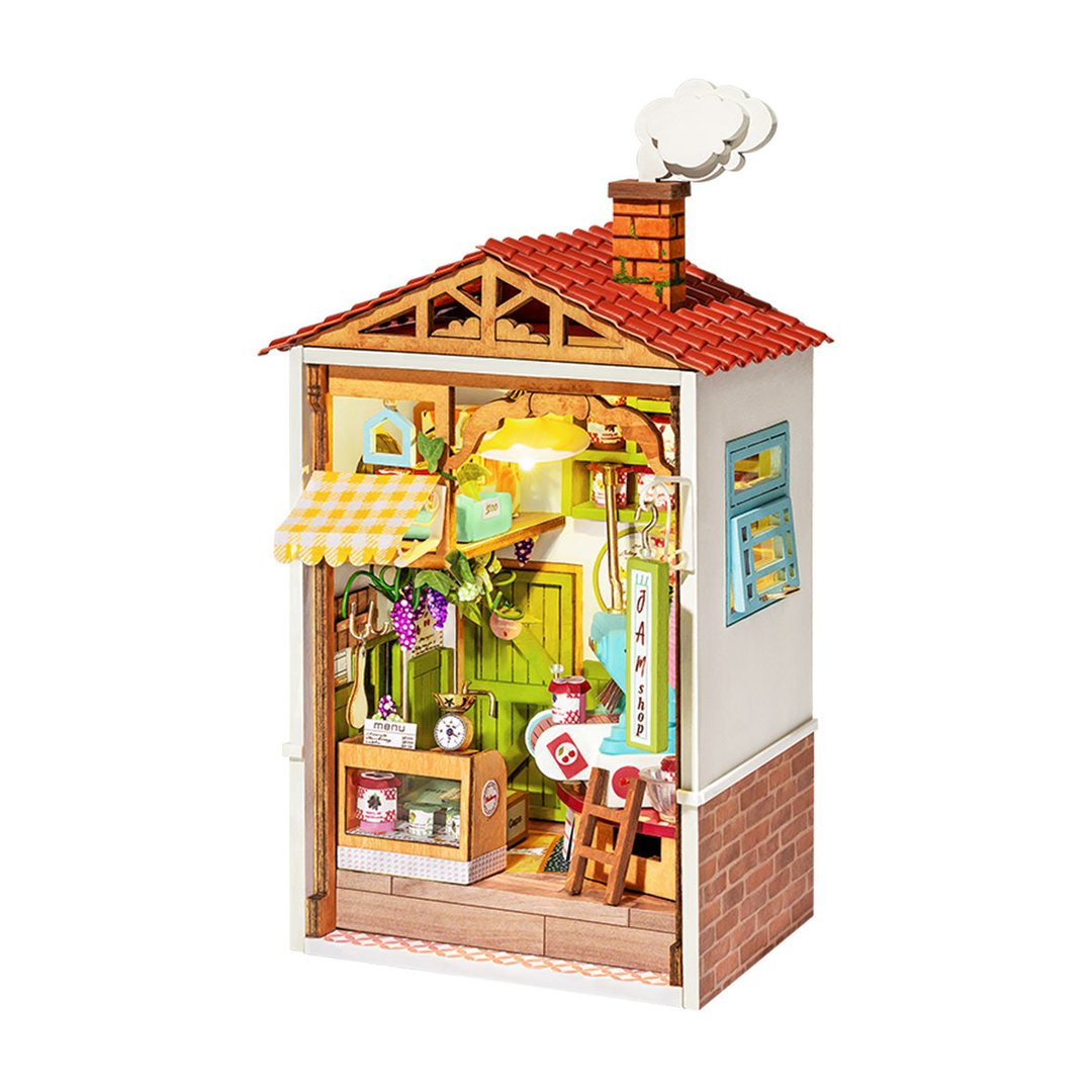 Robotime 3D DIY Wooden Puzzle Sweet Jam Shop DIY Miniature Dollhouse Kit DS010
