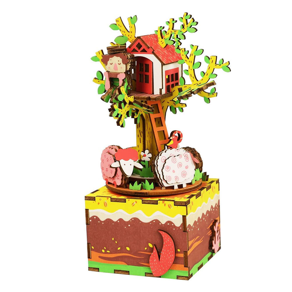 Robotime 3D DIY Wooden Puzzle Tree House DIY Music Box AM408