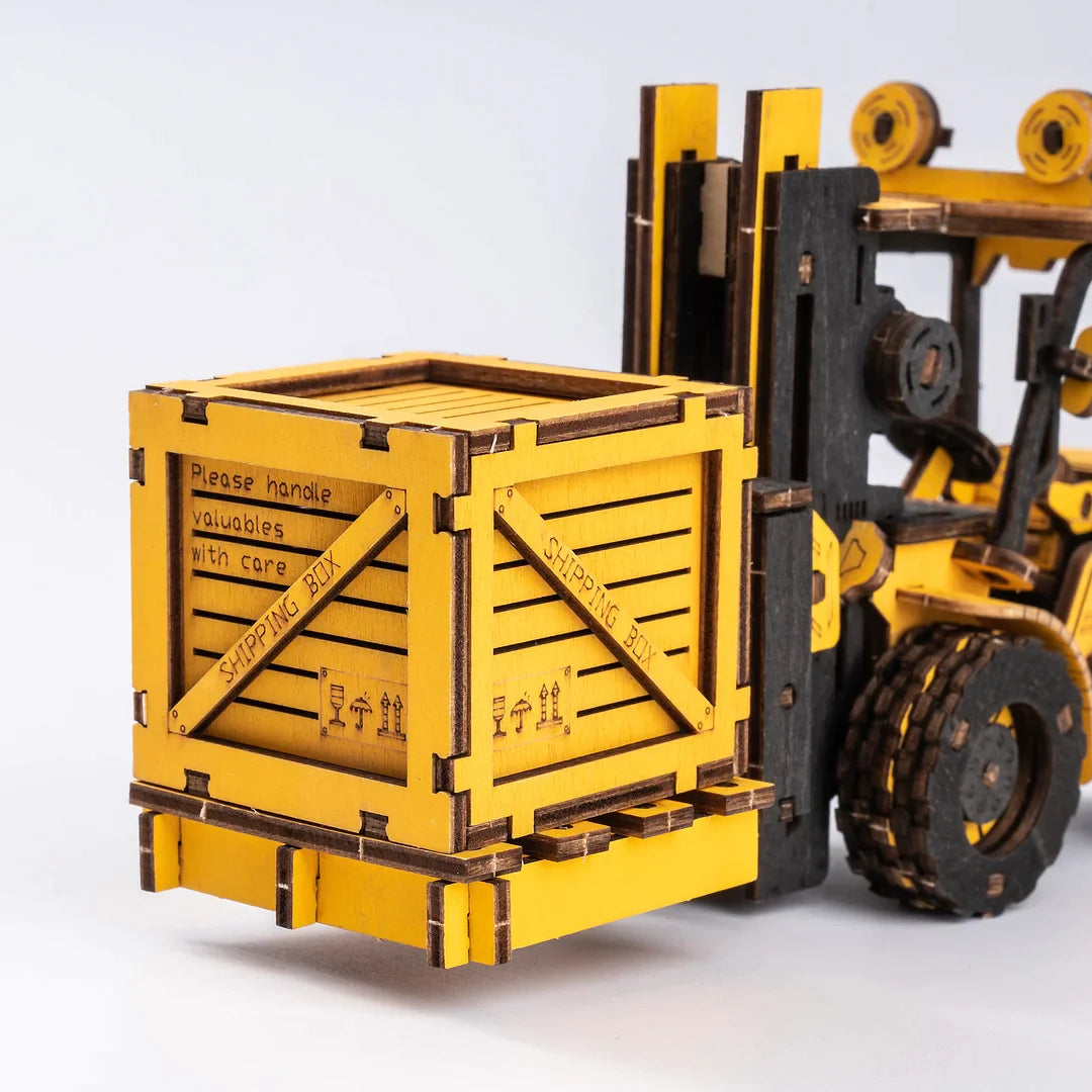 ROKR Forklift Engineering Vehicle 3D Wooden Puzzle TG413K Educational Toy for Kids Truck Toys for Gifts