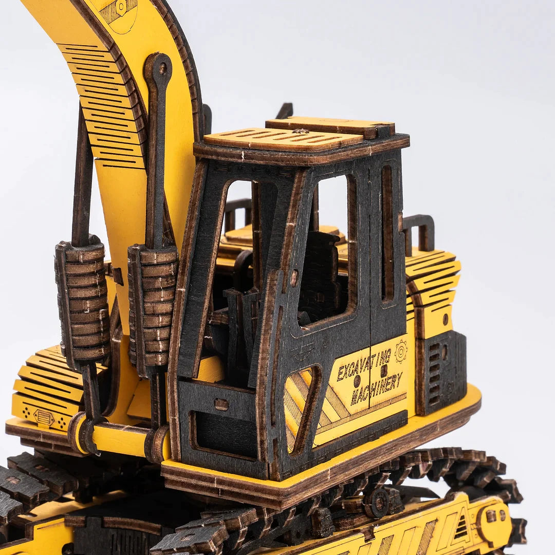 ROKR Excavator Engineering Vehicle 3D Wooden Puzzle TG508K Educational Toy for Kids Truck Toys for Gifts