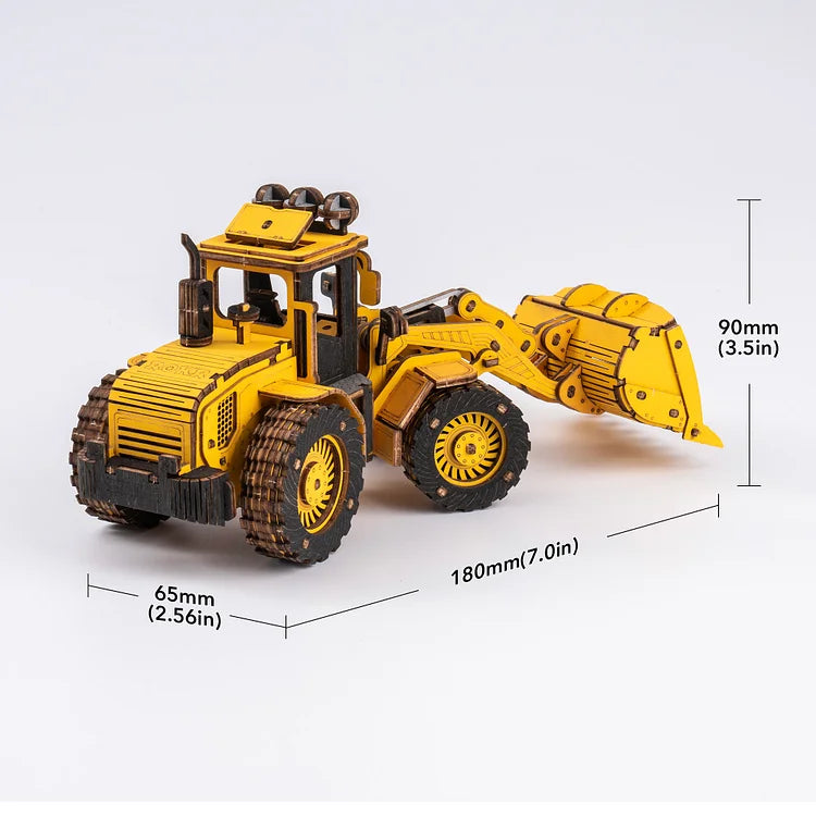ROKR Bulldozer Engineering Vehicle 3D Wooden Puzzle TG509K Educational Toy for Kids Truck Toys for Gifts