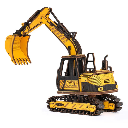 ROKR Excavator Engineering Vehicle 3D Wooden Puzzle TG508K Educational Toy for Kids Truck Toys for Gifts