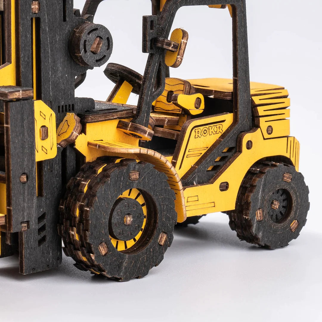ROKR Forklift Engineering Vehicle 3D Wooden Puzzle TG413K Educational Toy for Kids Truck Toys for Gifts