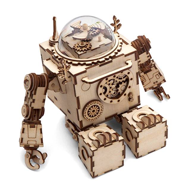 Robotime DIY 3D Wooden Mechanical Gears Drive Steampunk Orpheus Music Box AM601