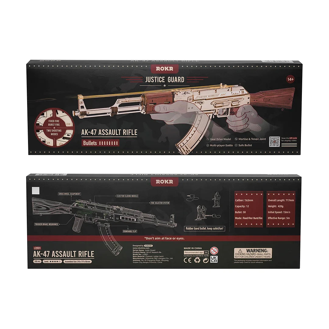ROKR AK-47 Assault rifle 3D Wooden Puzzle (LQ901) | Mechanical Model