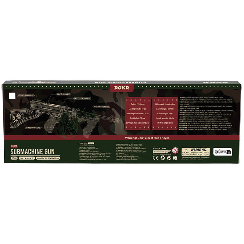 ROKR 275 pics Submachine Gun LQB01 LIFELIKE GUN MODEL Toy Gift for Boys and Girl