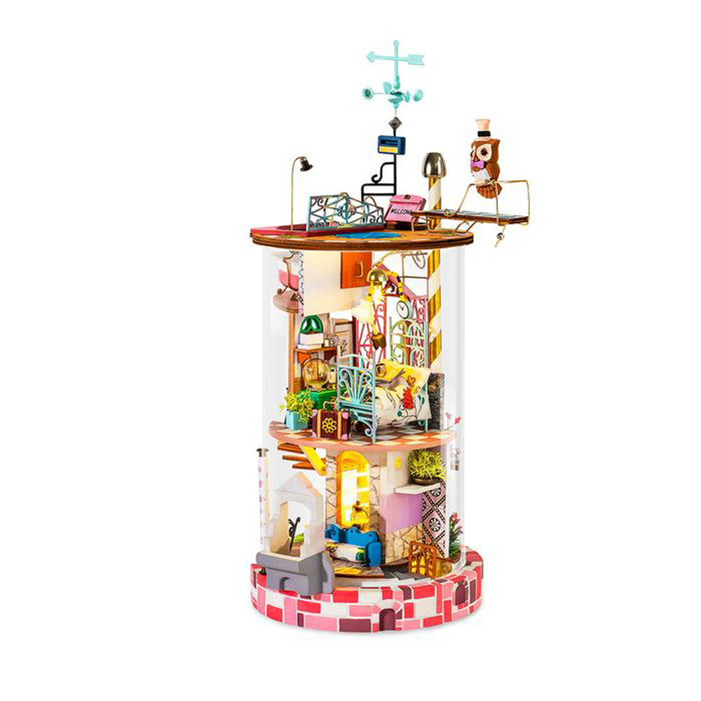 Robotime Rolife Bloomy House DIY Glass Miniature Dollhouse 3D Model Kit Toy DS002