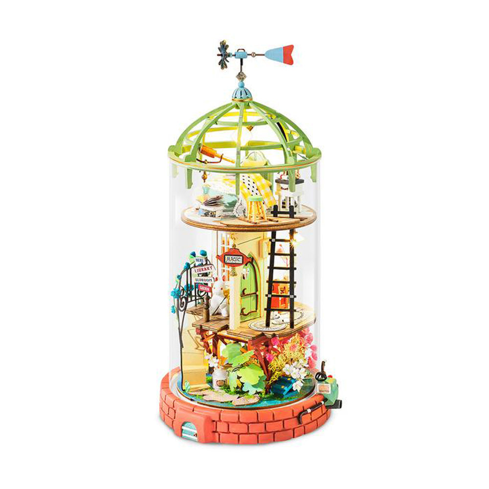 Robotime Rolife Domed Loft DIY Glass Miniature Dollhouse 3D House Model Kit Toy DS001