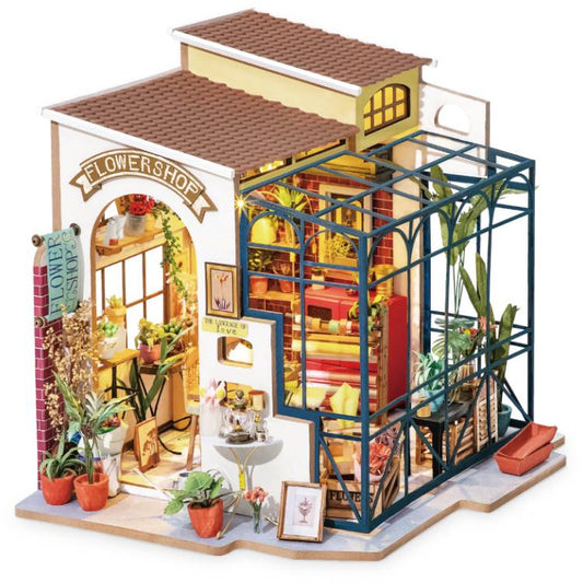 Robotime 1:24 DIY Miniature Mini Dollhouse Home Decor Emily's Flower Shop DG145
