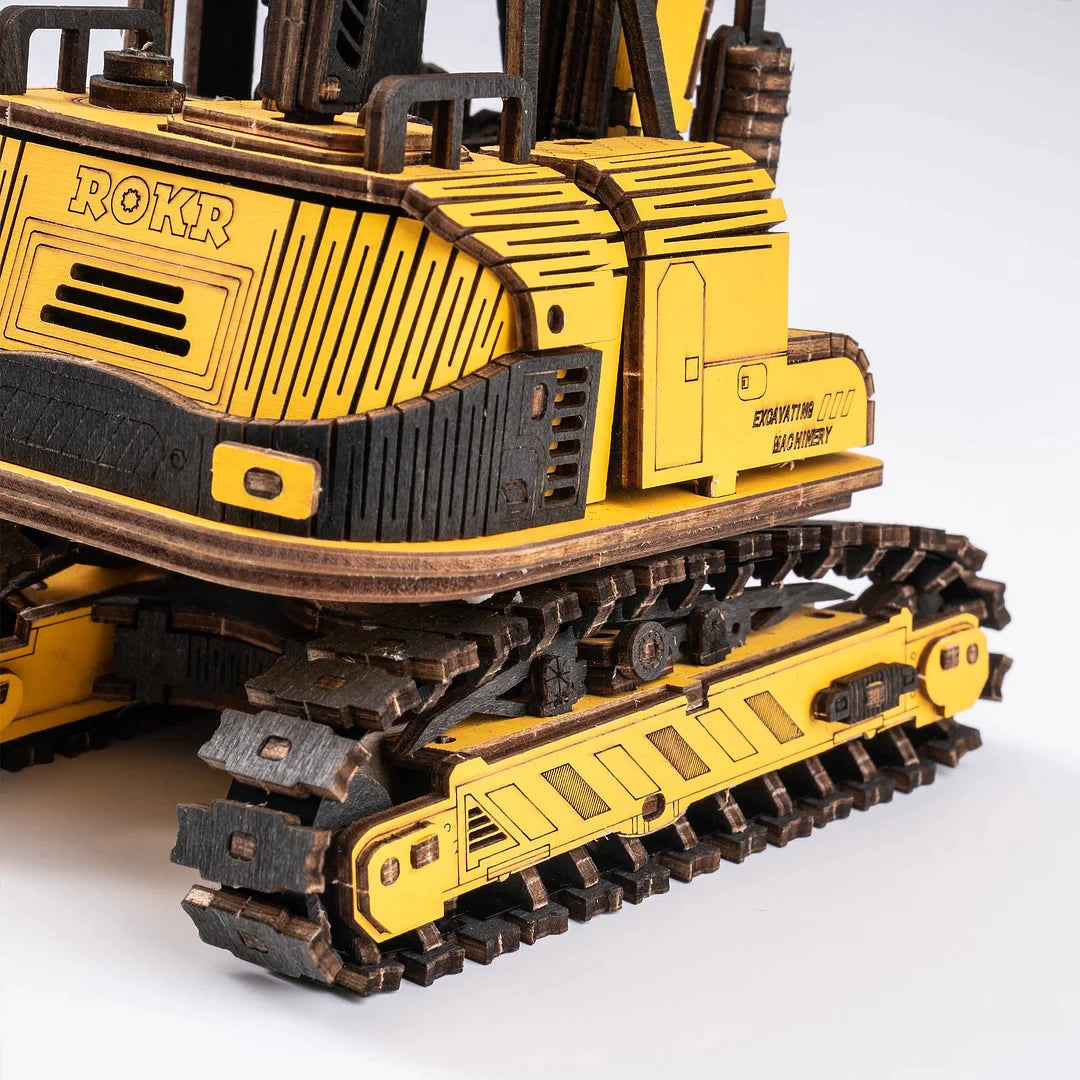ROKR Excavator Engineering Vehicle 3D Wooden Puzzle TG508K Educational Toy for Kids Truck Toys for Gifts
