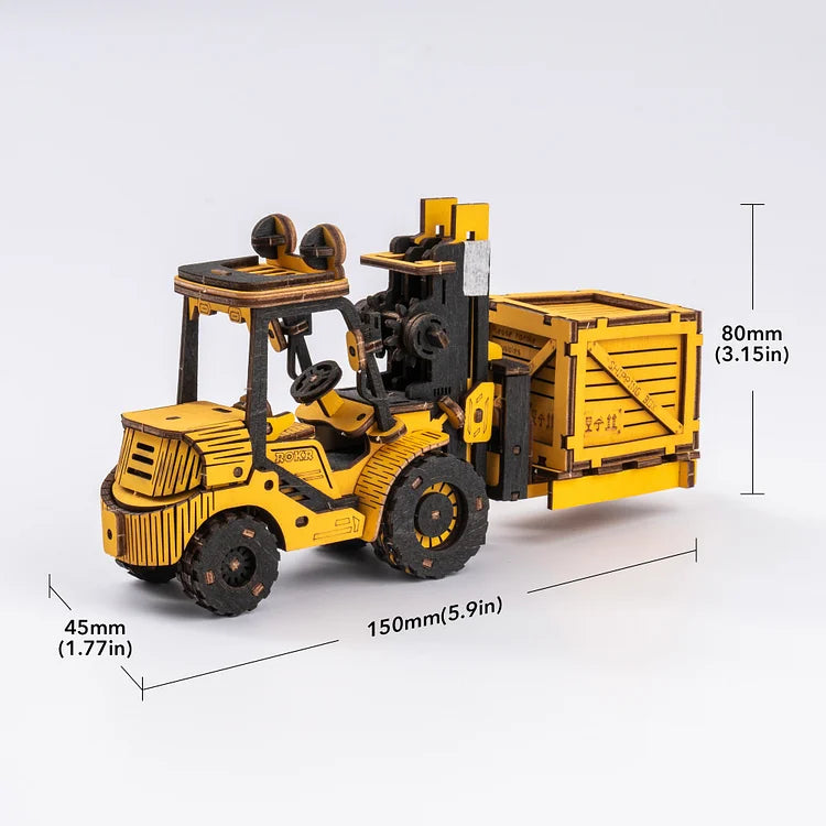 ROKR Forklift Engineering Vehicle 3D Wooden Puzzle TG413K Educational Toy for Kids Truck Toys for Gifts
