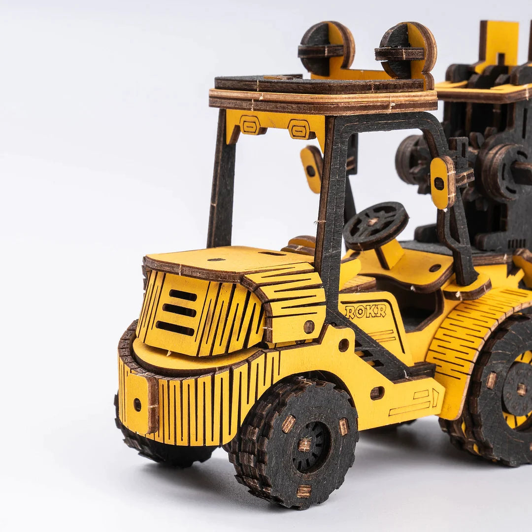 ROKR Forklift Engineering Vehicle 3D Wooden Puzzle TG413K Educational Toy for Kids Truck Toys for Gifts