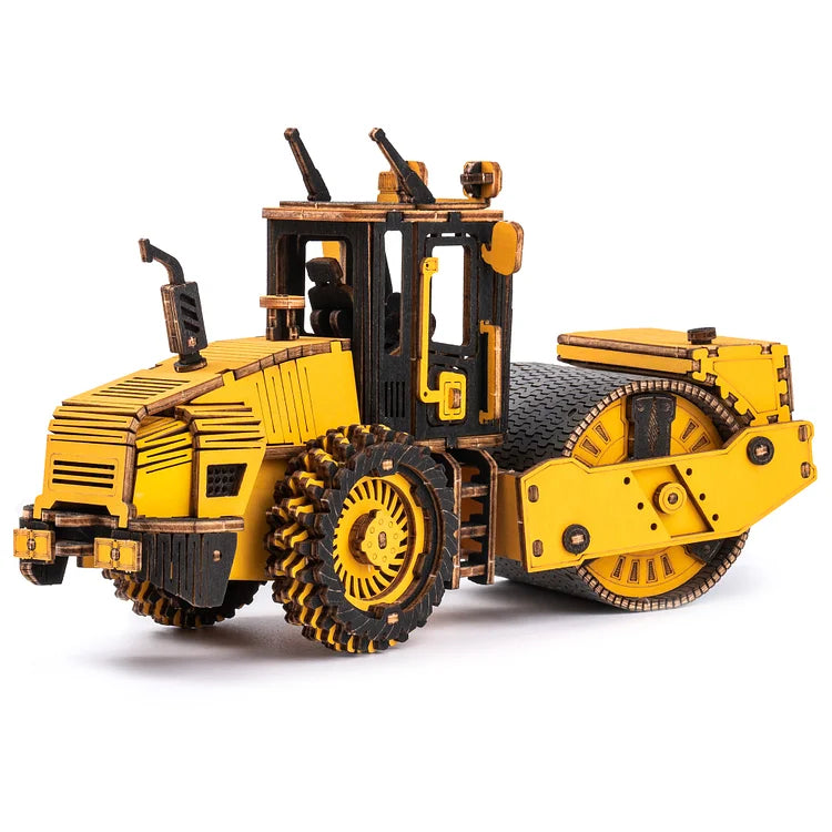 ROKR Road Roller Engineering Vehicle 3D Wooden Puzzle TG701K Educational Toy for Kids Truck Toys for Gifts