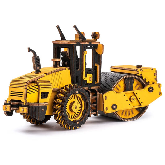 ROKR Road Roller Engineering Vehicle 3D Wooden Puzzle TG701K Educational Toy for Kids Truck Toys for Gifts