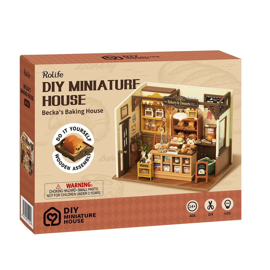 Rolife Beckaâs Baking House DIY Miniature House Kit (DG161) | 1:18 Scale