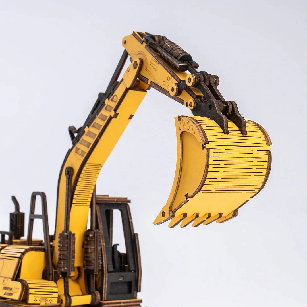ROKR Excavator Engineering Vehicle 3D Wooden Puzzle TG508K Educational Toy for Kids Truck Toys for Gifts