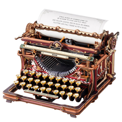 ROKR Mechanical Typewriter LK703C Magic Version 3D wooden puzzle main product view