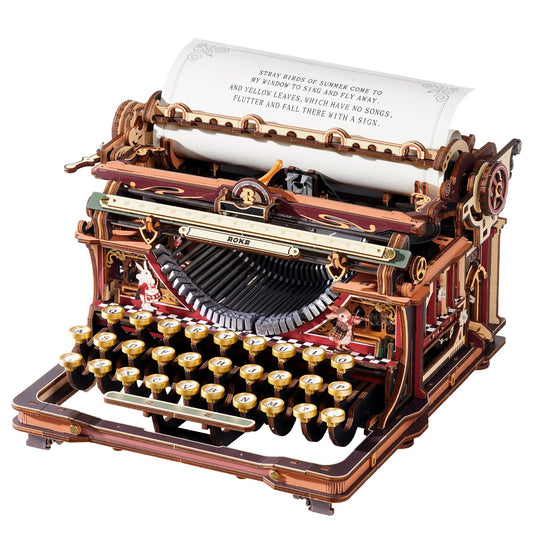 ROKR Mechanical Typewriter LK703C Magic Version 3D wooden puzzle main product view
