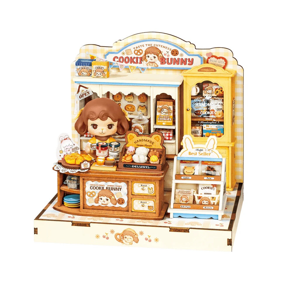 Rolife Cookii Bunny's Cookie Shop DG177 DIY miniature house kit front view