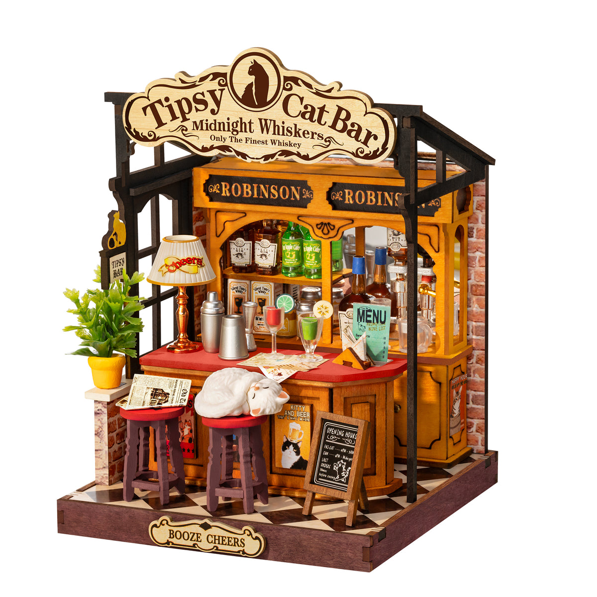 Rolife Tipsy Cat Bar DS054 - completed model