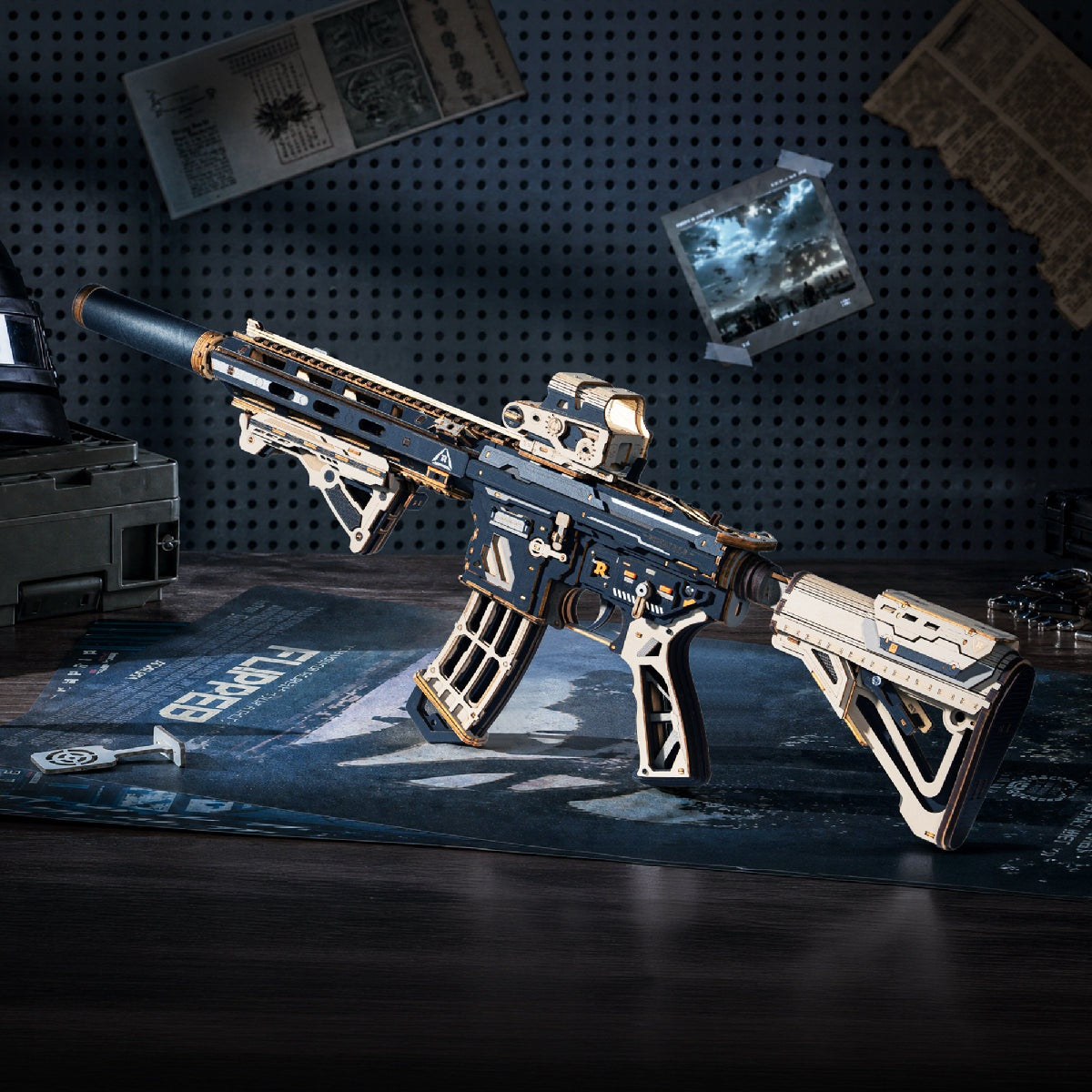ROKR M416 Carbine LQB02 - completed model in a display setting
