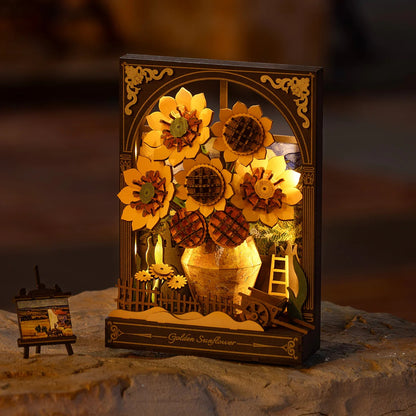 Rowood Golden Sunflower TH002 LED night light display with warm sunflower wall art glow