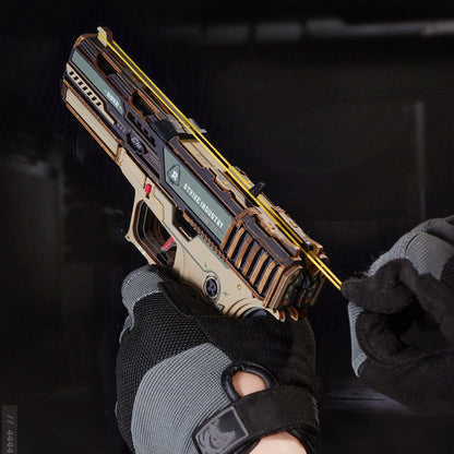 ROKR Legato C18 Pistol LQM02 - wooden rubber-band model in use