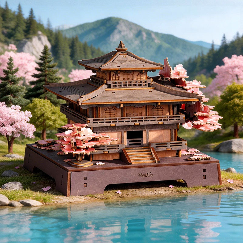 Rolife Sakura Pavilion TGA07 - completed model in a display setting