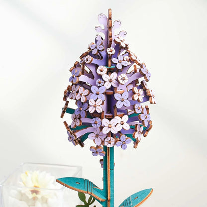 Close-up of Rowood Lilac TW021 purple wooden flower petals and layered bloom details