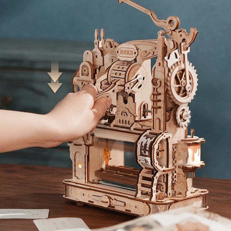 Robotime Rolife ROKR Classic Printing Press 3D Wooden Puzzle LK602