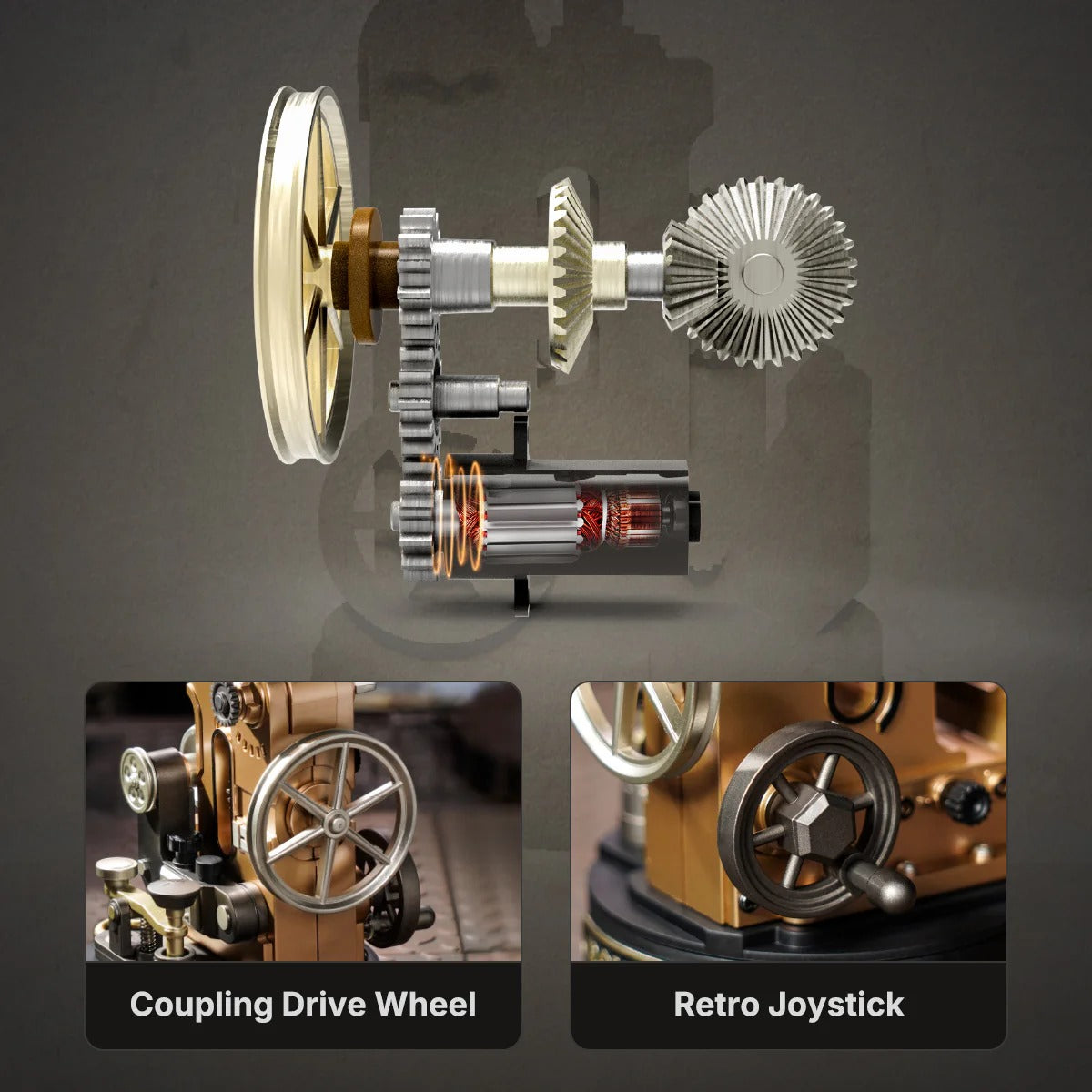ROKR Morse Telegraph CGM02 gear transmission and retro joystick mechanical details