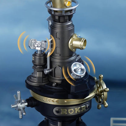 ROKR Navi Lighthouse CGM01 close-up showing spinning radar and mechanical details