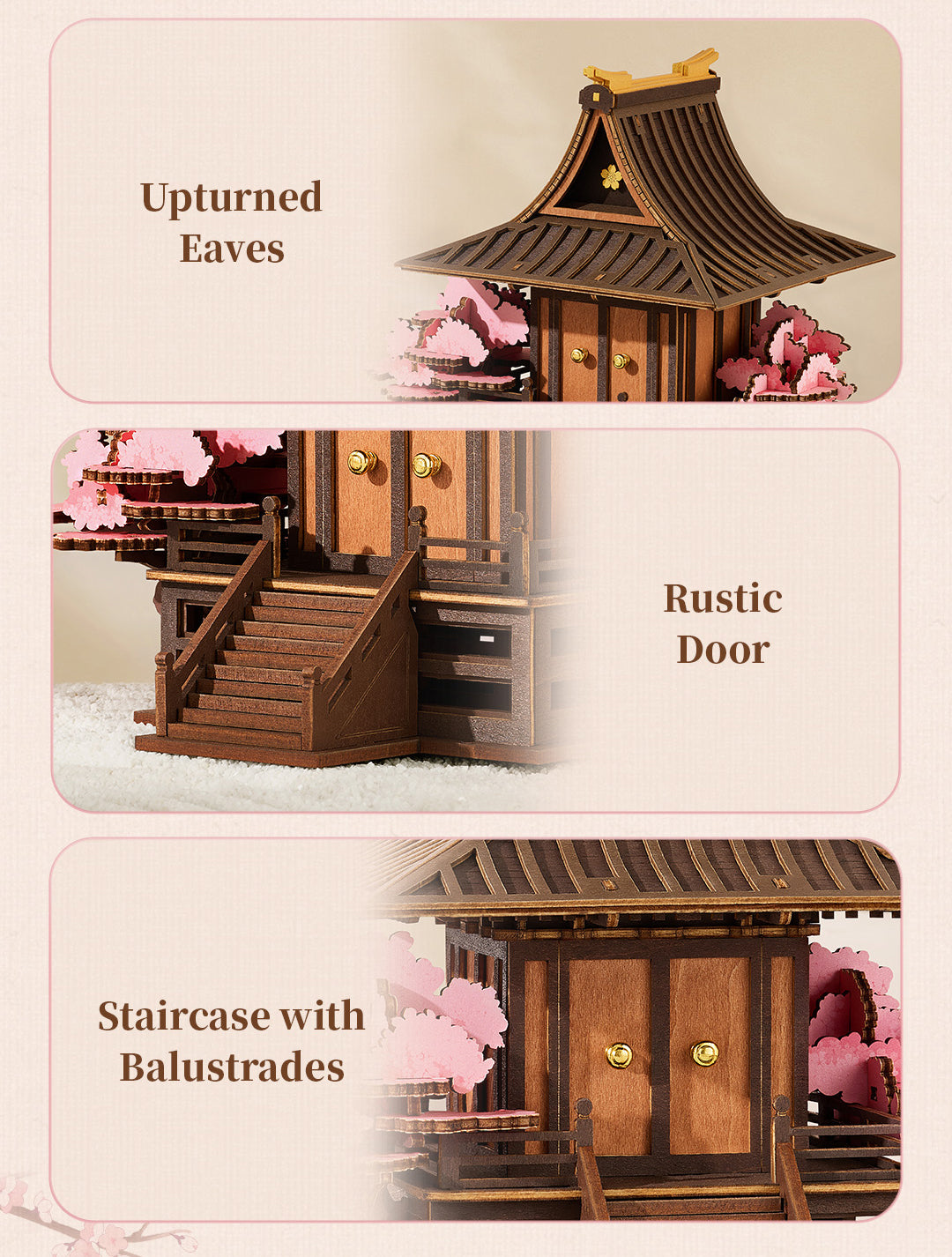 Rowood Sakura Retreat TGA09 - eaves, door and staircase details