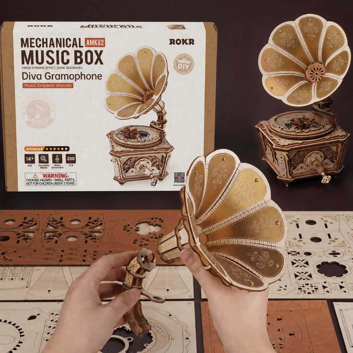ROKR Diva Gramophone AMK82 - assembly demonstration