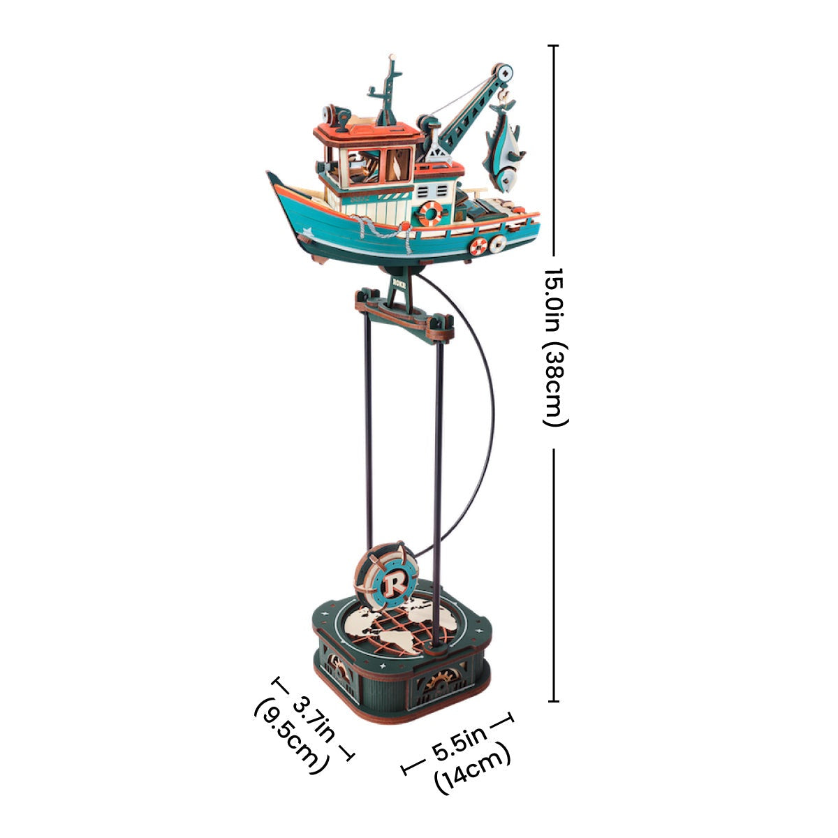 ROKR Lucky Trawler MCD08 - assembled dimensions