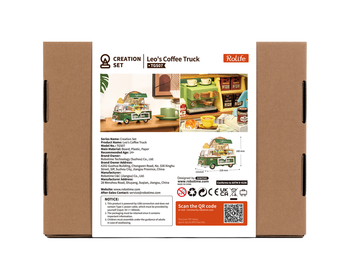 Rolife Leo's Coffee Truck TGS07 - back packaging