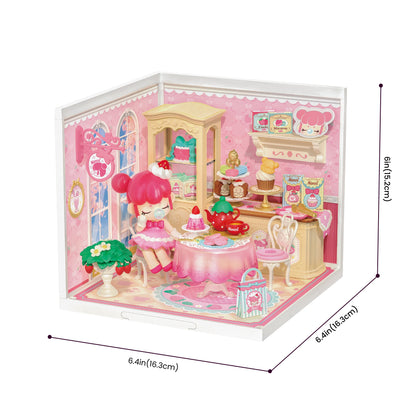 Rolife Nanci's Strawberry Teatime DWL07 - assembled model dimensions