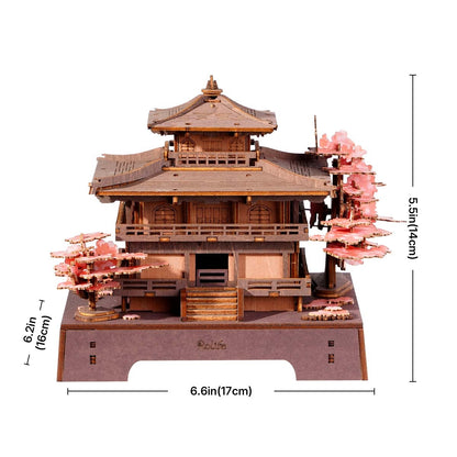 Rolife Sakura Pavilion TGA07 - assembled model dimensions