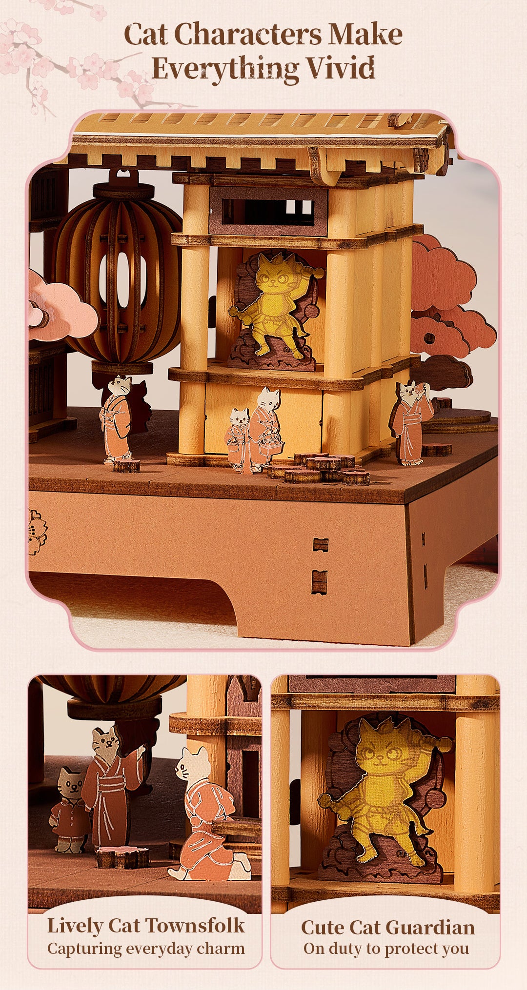 Rowood Sacred Sakura Temple TGA08 - decorative cat figures