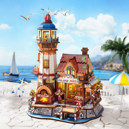 ROKR Chillbay Pizzeria EAM02 - lighthouse and seaside pizzeria display