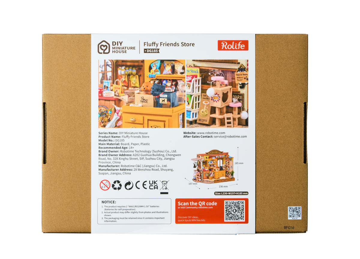 Rolife Fluffy Friends Store DG185 - back packaging