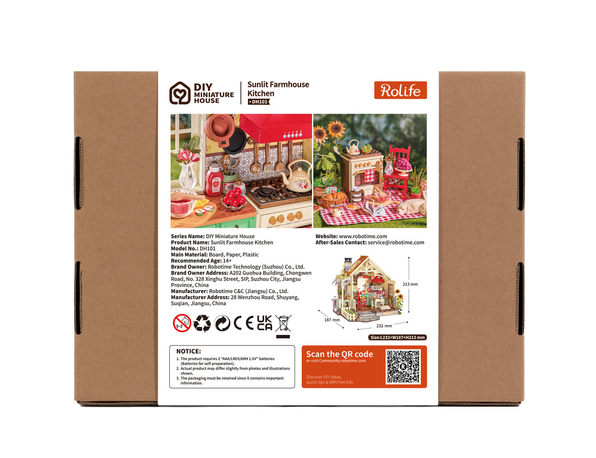 Rolife Sunlit Farmhouse Kitchen DH101 - back packaging