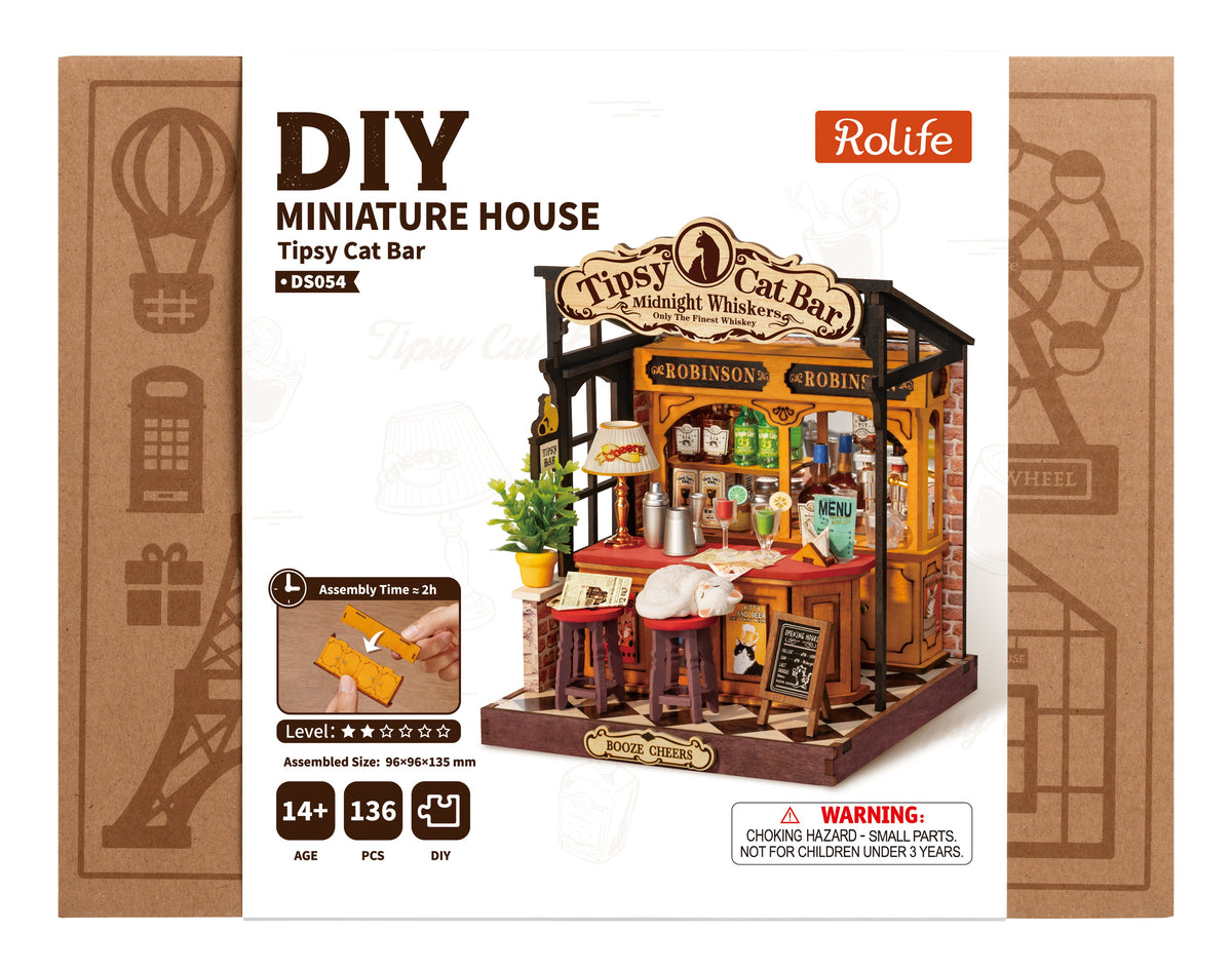 Rolife Tipsy Cat Bar DS054 - front packaging