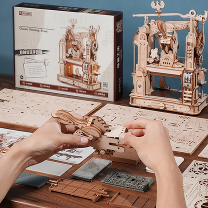 ROKR Classic printing press 3D Wooden Puzzle (LK602) | Classic Letterpress Model