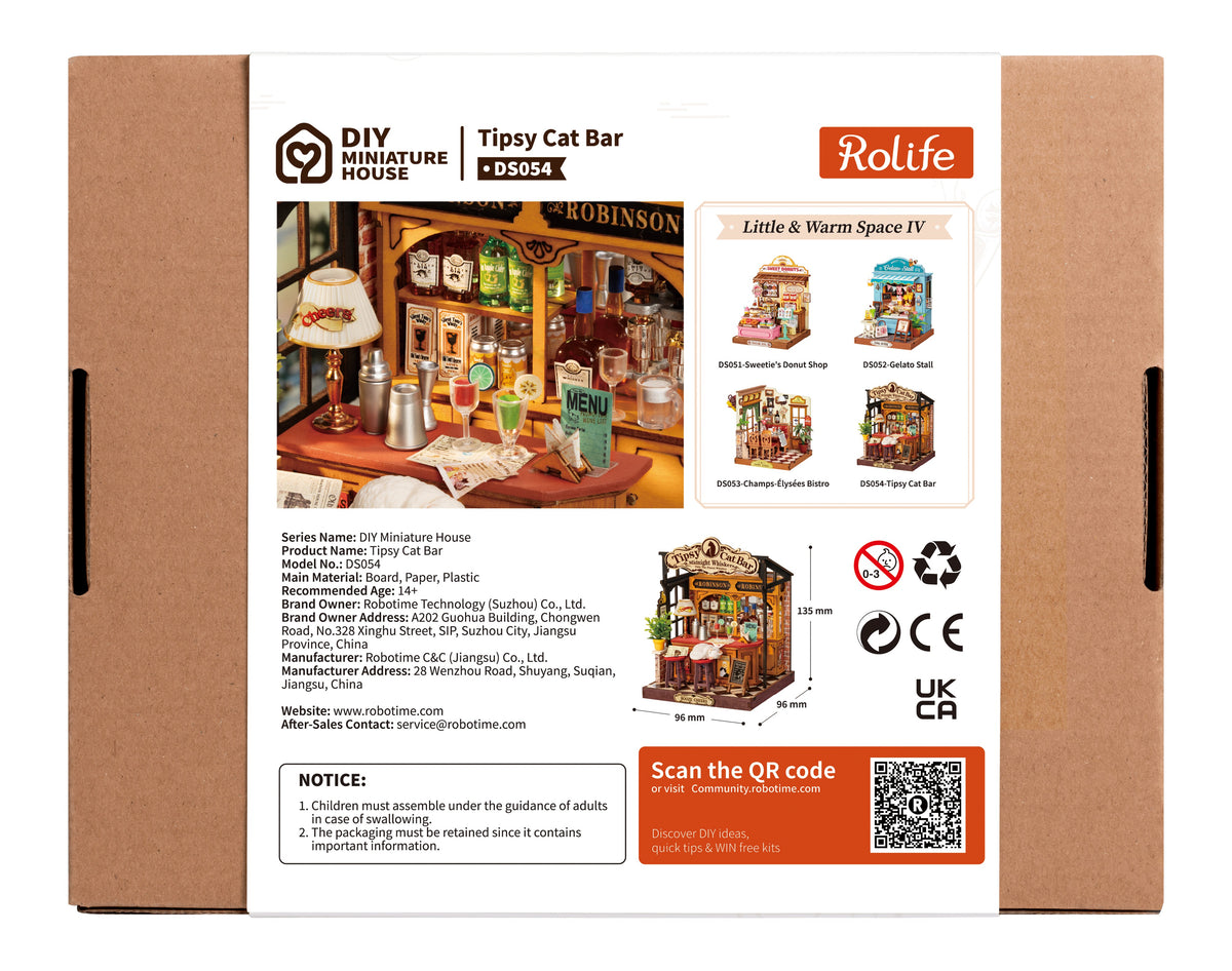 Rolife Tipsy Cat Bar DS054 - back packaging