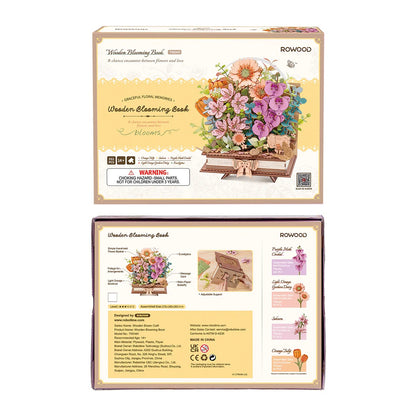 Rowood Wooden Blooming Book TW04H product packaging front and back view
