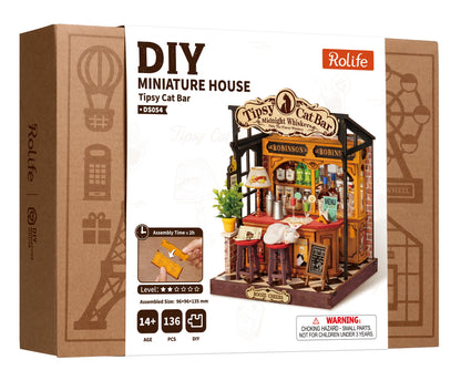 Rolife Tipsy Cat Bar DS054 - packaging at an angle