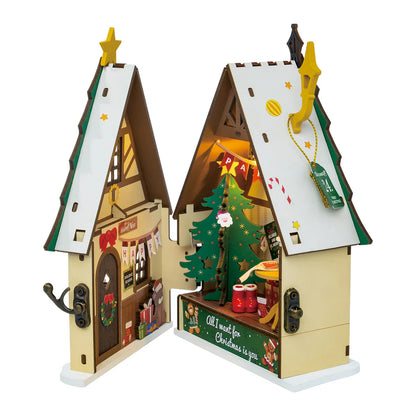 Rolife Twinkling Christmas House DIY Miniature House Kit (DS036) | LED Lights